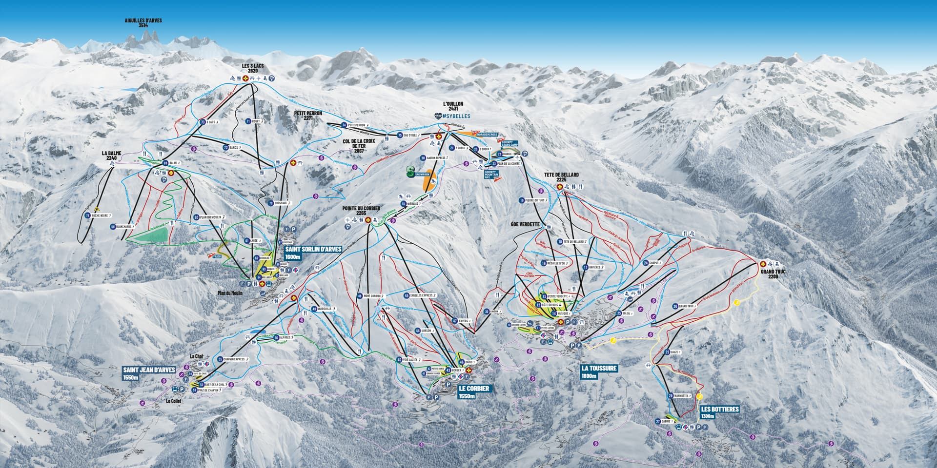 Le Corbier ski map