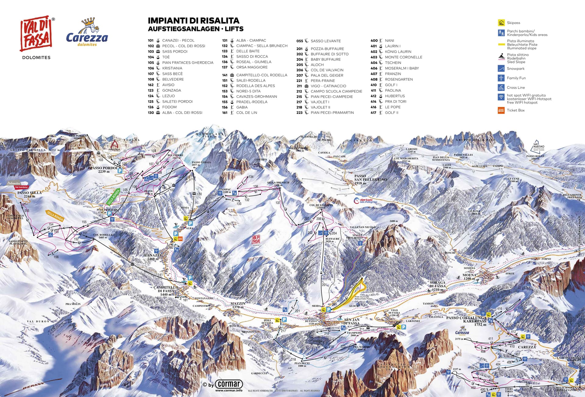Canazei ski map