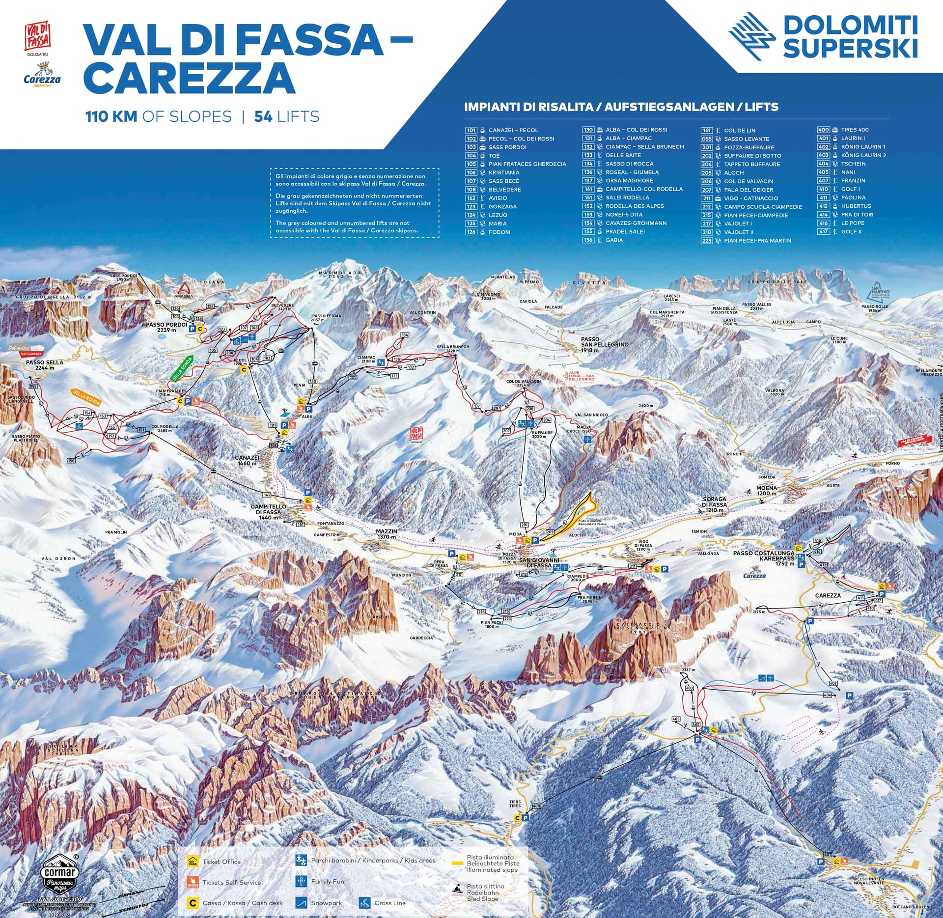 Carezza ski map