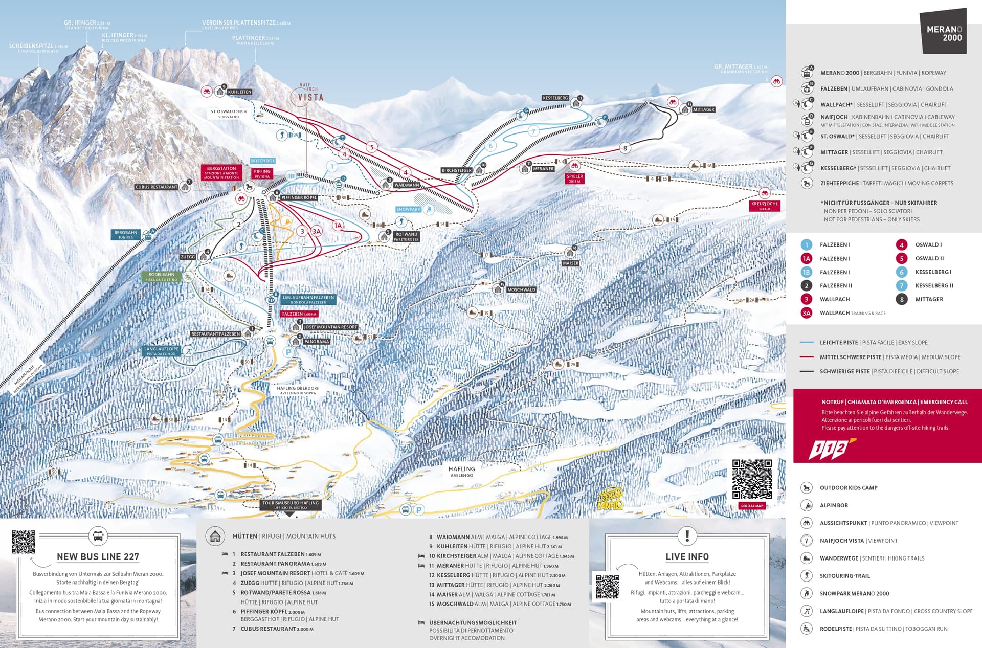 Meran 2000 ski map